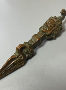 古玩铜器马头明王金刚杵降魔杵三面佛像普巴法器镇宅铜器用品收藏