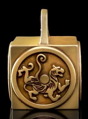 四神兽朱砂印章青龙白虎朱雀玄武仿古黄铜镇纸压尺称砣家居摆挂件