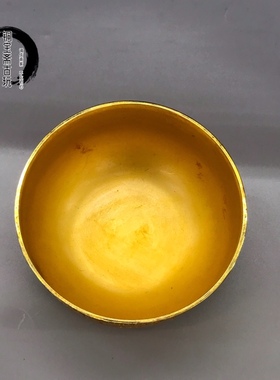 古玩古董铜镀金百福碗招财金碗酒店别墅酒柜玄关轻奢创意复古摆件