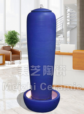 客厅红色流水生财摆件循环水景缸