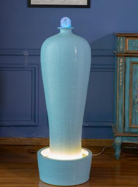 红色美人瓶流水器景德镇加湿器
