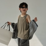 Детская летняя тонкая цветная эластичная майка для мальчиков для отдыха, в корейском стиле