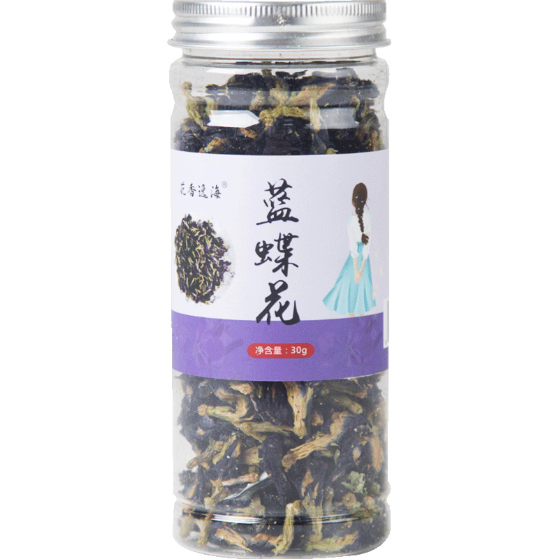 花香逸海蝶豆花30g 蓝蝴蝶烘焙装饰调酒调色冲泡花茶烘焙原料 - 图3