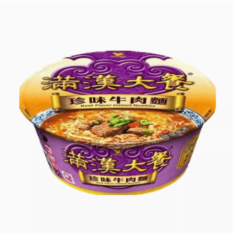 Taiwan's imported unified Manchu and Han feast delicacies, onion, spicy pot and beef bowl instant noodles, hot selling among internet celebrities