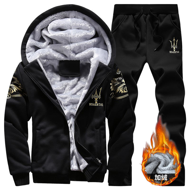 一套加绒卫衣男装秋冬季加厚大码连帽外套ins潮牌保暖运动服套装,淘宝优惠券,粉丝福利购,淘宝优惠卷