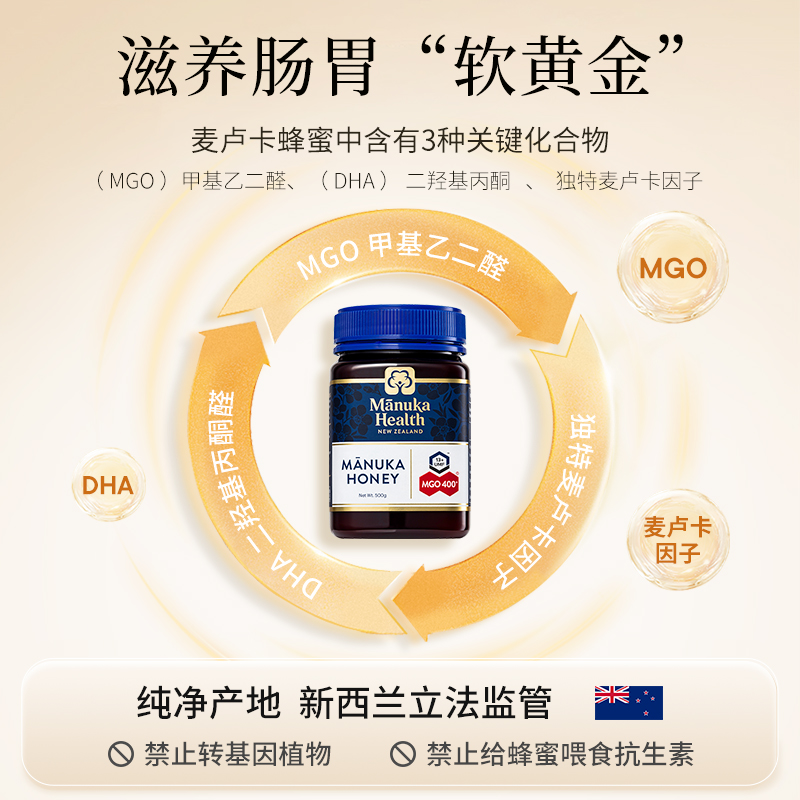 manuka麦卢卡蜂蜜MGO400+UMF13+500g*2定制礼盒节日送礼佳品囤货 - 图1