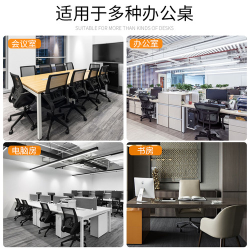 办公桌面穿线盒铝合金过线盒毛刷长方形双开走线盒电脑桌线槽盖板 - 图1