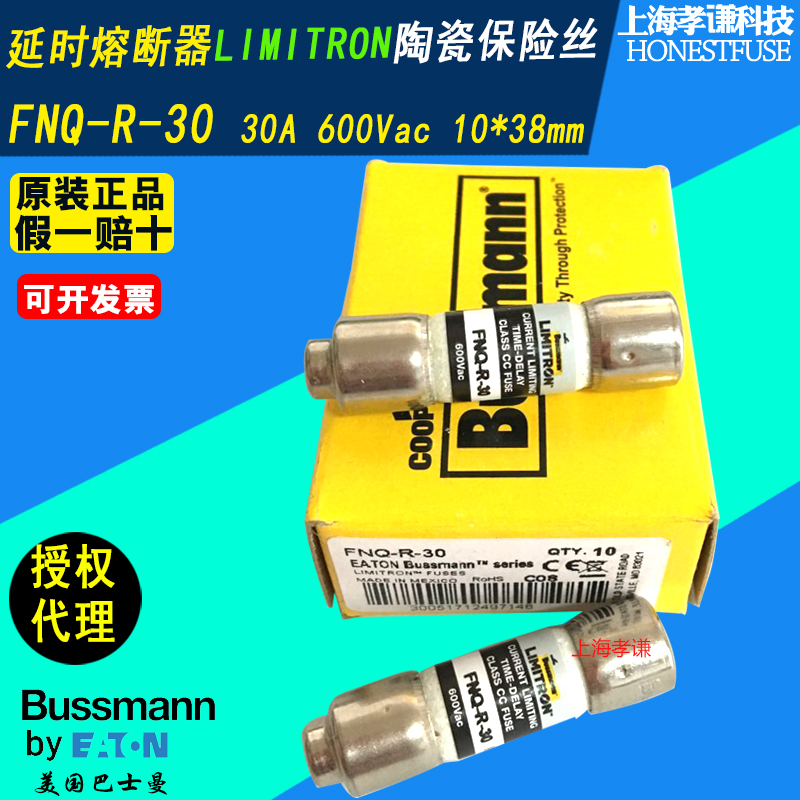 BUSSMANN保险丝FNQ-R-4 Wohner熔断器31246 600V/4A 10x38mm熔芯-图0