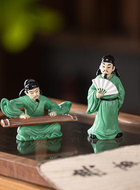 李白微景观摆件中式历史人物桌面茶桌小摆件微景观盆景造景工艺品
