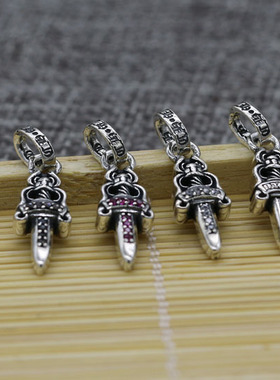 纯银宝剑长款甜美风毛衣链吊坠