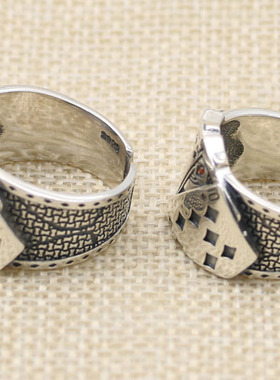 配饰复古扑克牌开口戒指网红同款