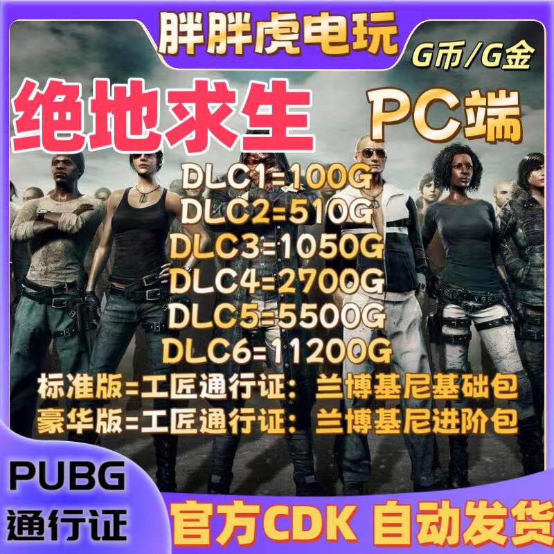 PUBGG币CDK兑换码绝地求生金币吃鸡G游戏币皮肤点卷官方充值激活