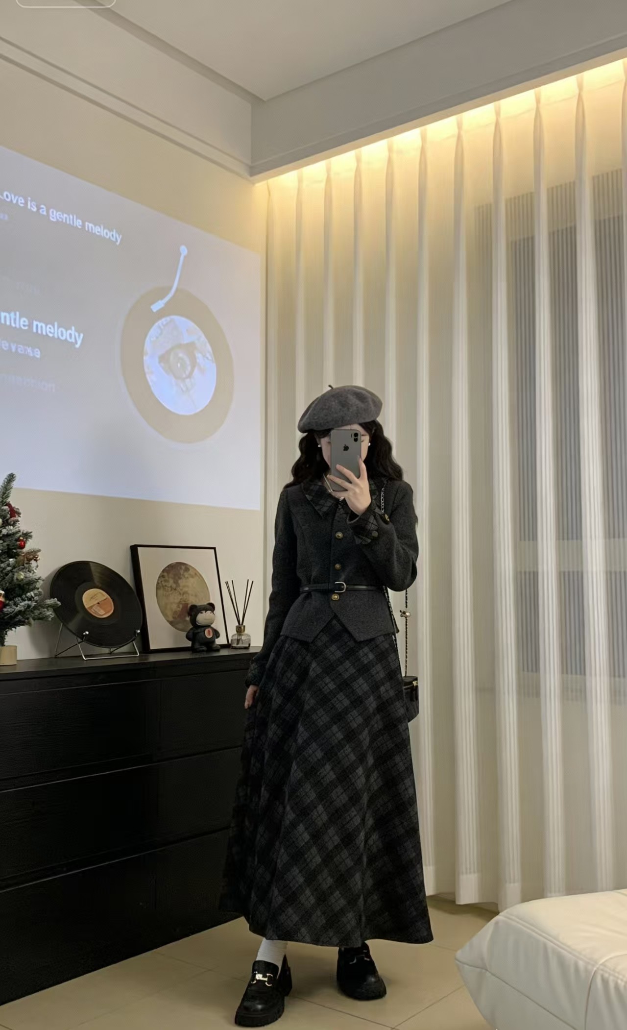 2025冬季新款大码女装韩系气质高级收腰外套半身裙格子时尚套装,淘宝优惠券,粉丝福利购,淘宝优惠卷