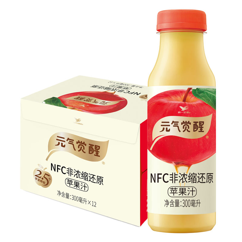 统一元气觉醒NFC100%苹果汁非浓缩还原纯果汁官方旗舰店整箱装 - 图3