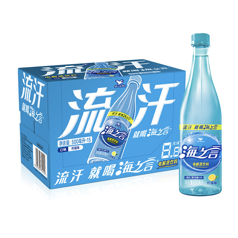 统一海之言电解质饮料柠檬百香果蓝莓清爽果汁0脂肪500ml*15瓶 - 图3