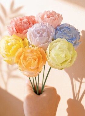 手工陶瓷牡丹仿真花束摆件送礼