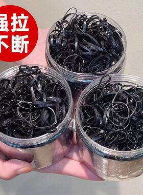 小皮筋纯黑发饰日本高弹小香风