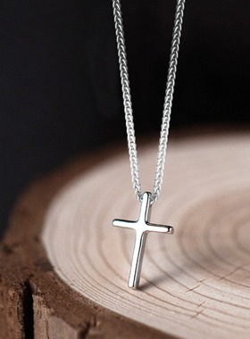 十字架项链男潮镀银正品设计感