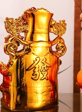 镀金陶瓷财神爷佛像请文武财神