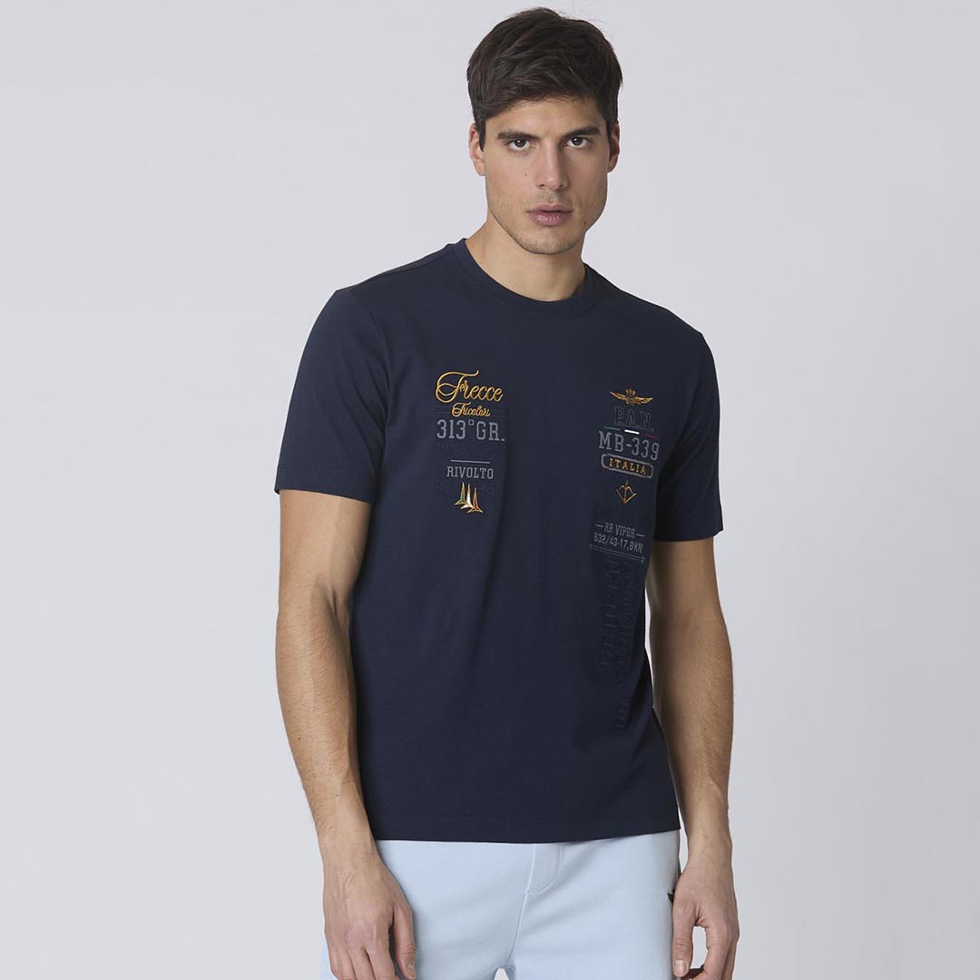 Aeronautica Militare AM空军 男士时尚纯棉短袖T恤241TS2226J635 - 图0