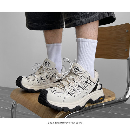 古雀Guque情侣防滑越野跑步鞋男潮厚底轻便防水鞋户外徒步登山鞋 - 图2