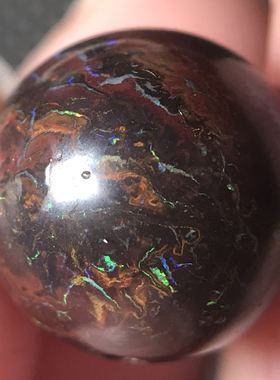 天然铁欧泊圆珠手珠多宝串散珠13.5MM土星火星木星星球图19.9CT