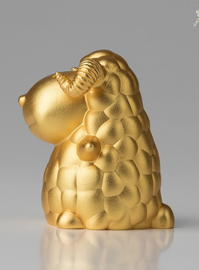 铜师傅生肖羊桌面黄铜摆件