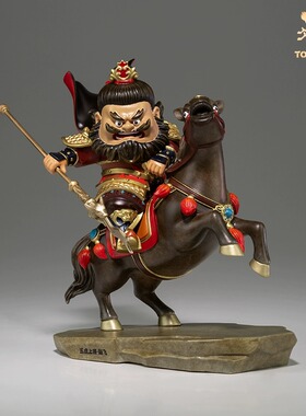 铜师傅关羽张飞Q版桌面铜摆件