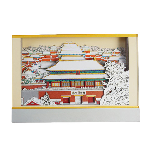 故宫雪景3D立体便签纸手撕建筑便利贴纸雕日历艺术品文创礼物定制 - 图3