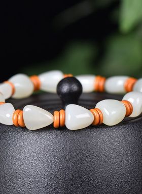 玉阅珠宝男女和田玉天然手链