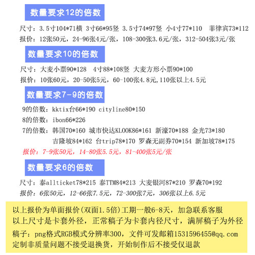 印刷硬卡套覆膜演唱会门票保护套票夹小卡拍立得保护收纳高透物料 - 图0