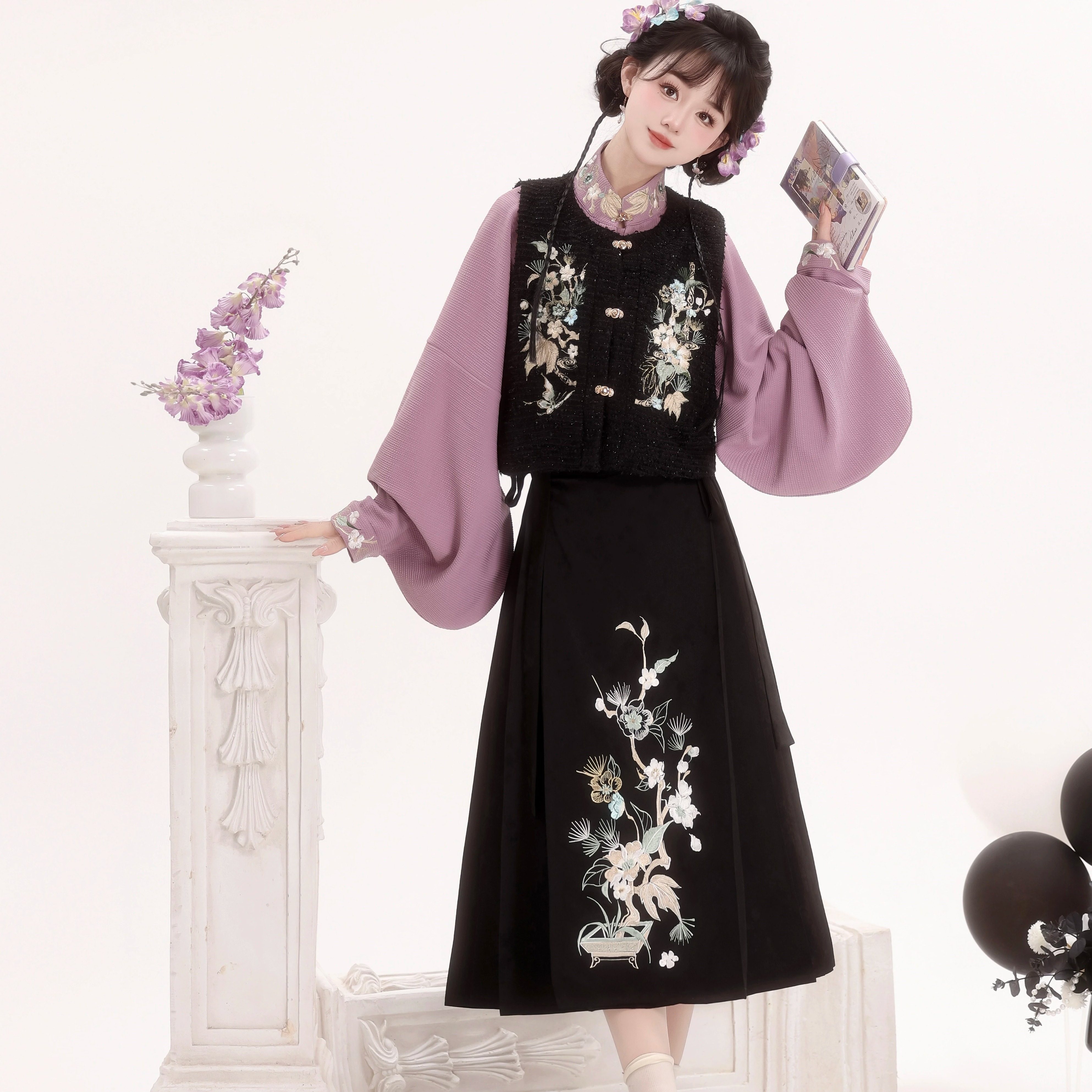 荟萃阁原创汉服女马甲日常穿搭马面裙套装汉元素春夏款【清蝶】,淘宝优惠券,粉丝福利购,淘宝优惠卷