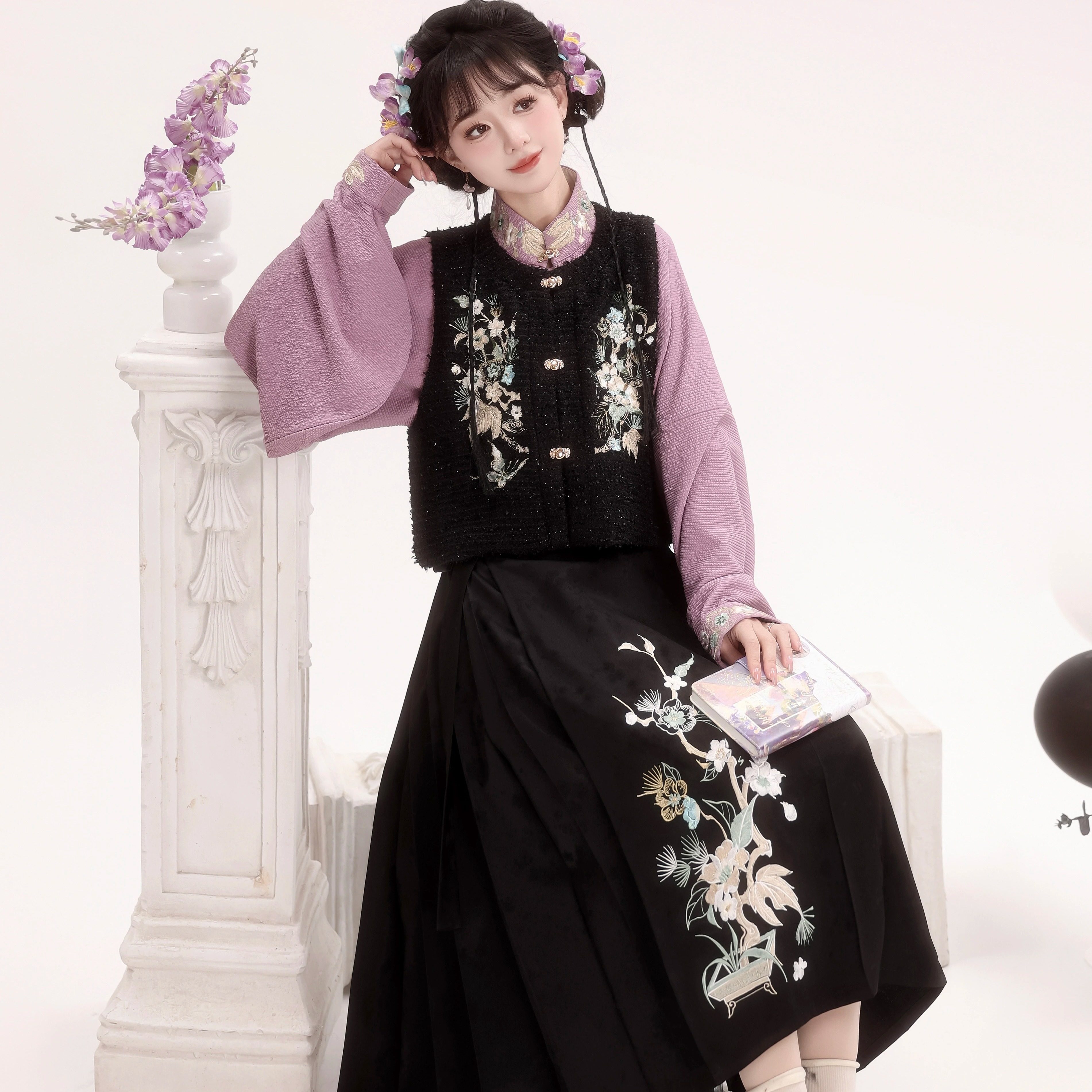 荟萃阁原创汉服女马甲日常穿搭马面裙套装汉元素春夏款【清蝶】,淘宝优惠券,粉丝福利购,淘宝优惠卷