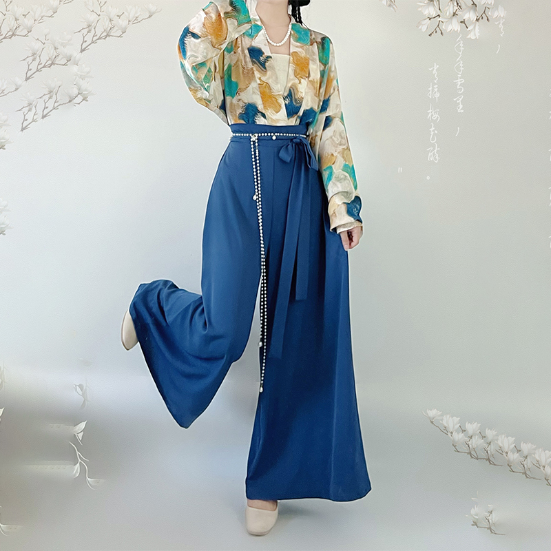 汉青月原创汉服女【征集中】唐制圆领褙子飞机袖八破裙日常春夏款 - 图3