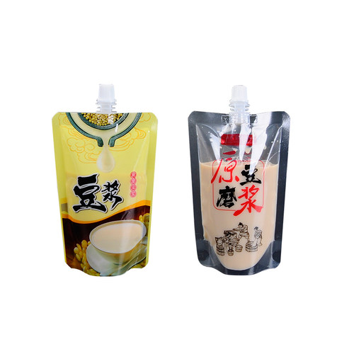 豆浆袋子自立吸嘴袋透明早餐饮料果汁袋一次性便携式打包袋商用 - 图3