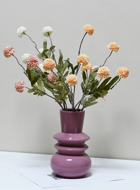奶油风简约高温陶瓷桌面高档花瓶