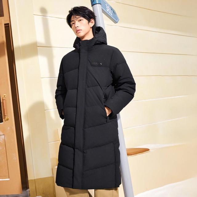 361 thickened warm hooded long men's down jacket