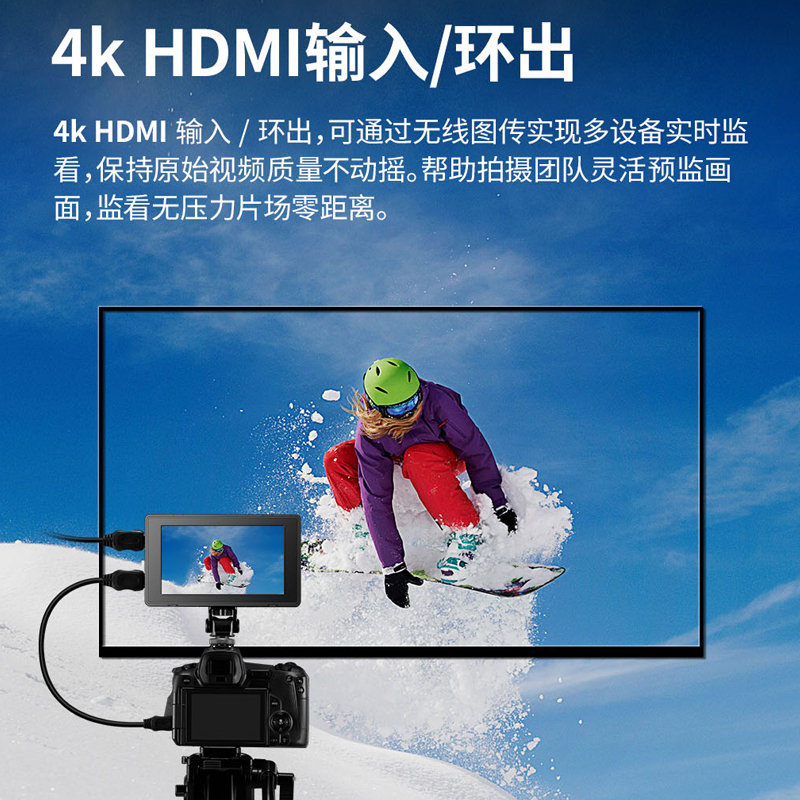 godox神牛GM55/6S/7S导演监视器触屏版单反微单 5.5寸4K外接相机摄影摄像导演监视器 - 图1