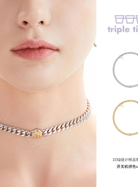 tripletipsy开关机键拼色短项链