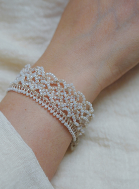 ZZXQ买手店原创设计师款纯手工串珠项链编织蕾丝choker日系锁骨链