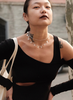 ARayofSunlight亮片锁骨链项链