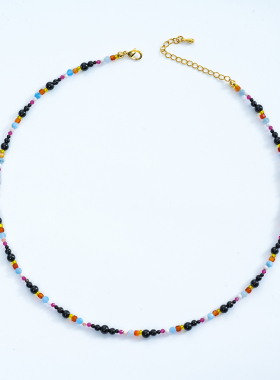 ZZXQ买手店8013lab原创设计新中式「疏影」串珠项链天然石蛇骨链