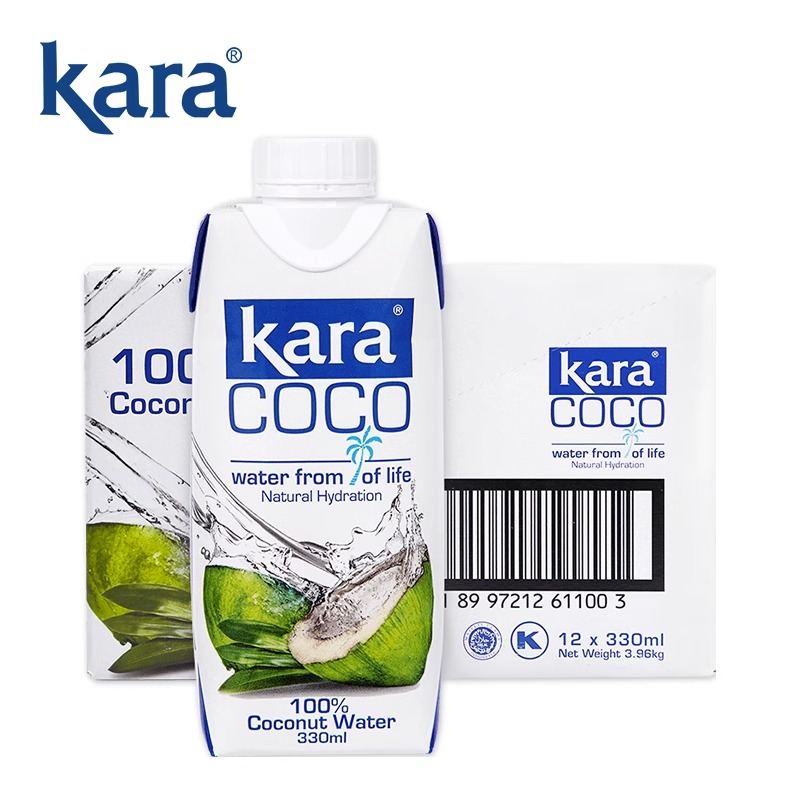 印尼进口Kara100%椰子水330ml*12瓶整箱电解质果汁饮料0脂低卡 - 图3