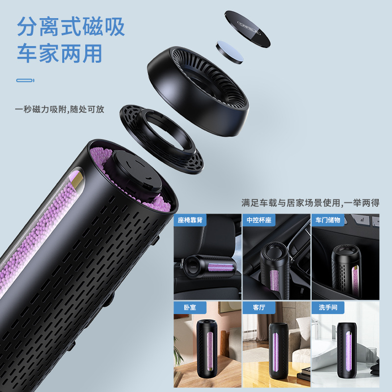 车载空气净化器新车去甲醛除异味家车两用净化空气活性炭稀释甲醛 - 图0