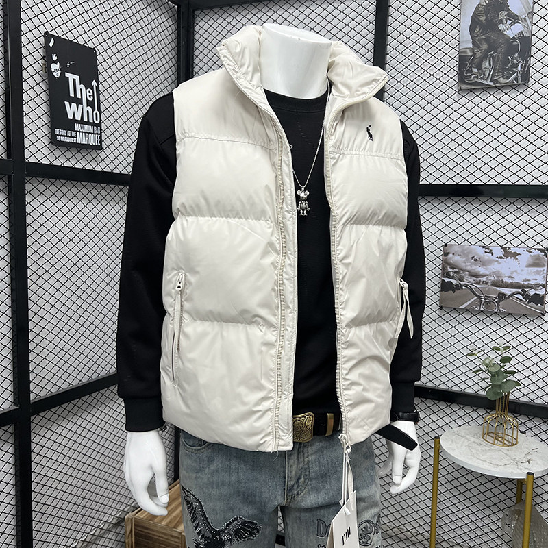 秋冬新款男士立领羽绒刺绣战马甲时尚百搭保暖背心外套简约休闲潮,淘宝优惠券,粉丝福利购,淘宝优惠卷