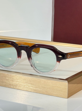 升级偏光镜JMM KELLERMAN加厚醋酸板材复古圆框墨镜高颧骨太阳镜