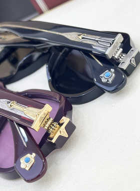 JMM REDCLOUO绿松石弓箭雷鸟装饰复古飞行员圆框墨镜男女太阳镜