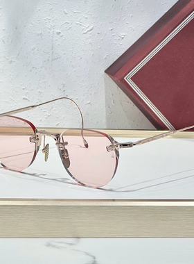 JMM FAIRBANK β钛金属丝状镜腿无框圆形太阳镜男女优雅时髦墨镜