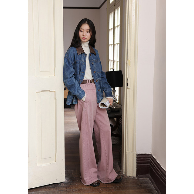 BLUEerror patchwork lapel jacket denim retro