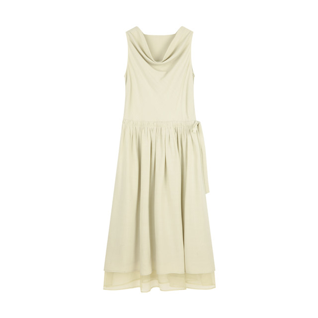 Swing collar double hem vest dress